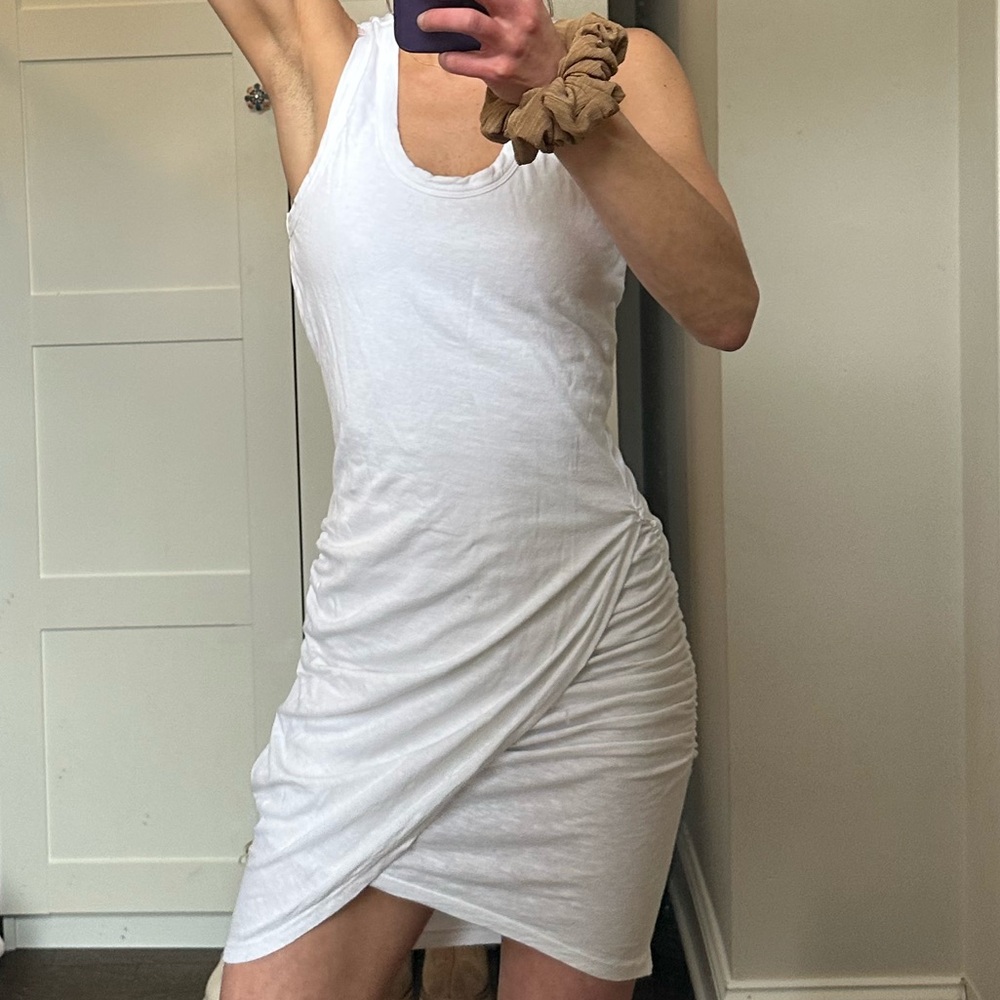 Sundry White Ruched Dress Size XS